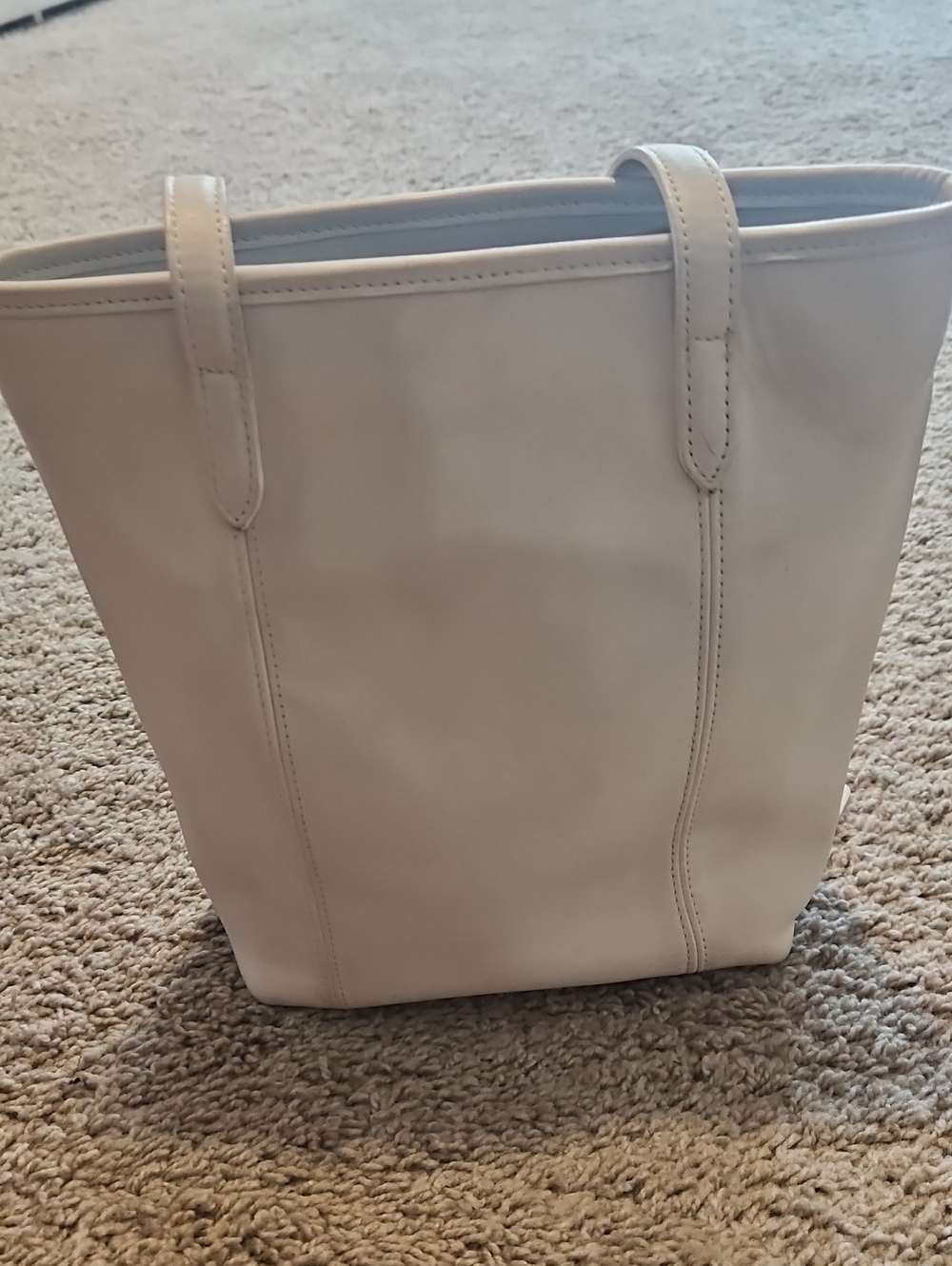 Coach Cream Leather Tote Bag - Minimal Strap Shopper